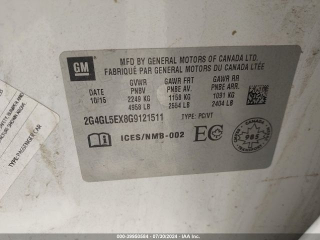 2G4GL5EX8G9121511 Buick Regal Turbo