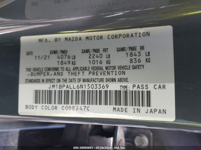 JM1BPALL6N1503369 Mazda Mazda3 Carbon Edition