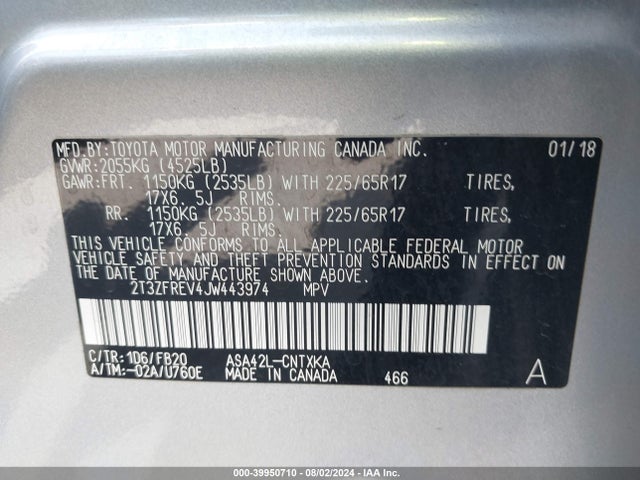 Toyota RAV4 LE 2018 2T3ZFREV4JW443974 Image 9