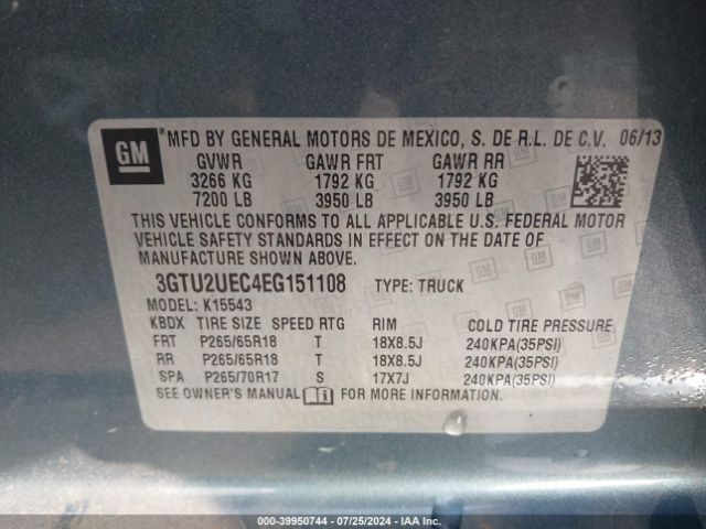 2014 GMC SIERRA 1500 3GTU2UEC4EG151108 Photo 8