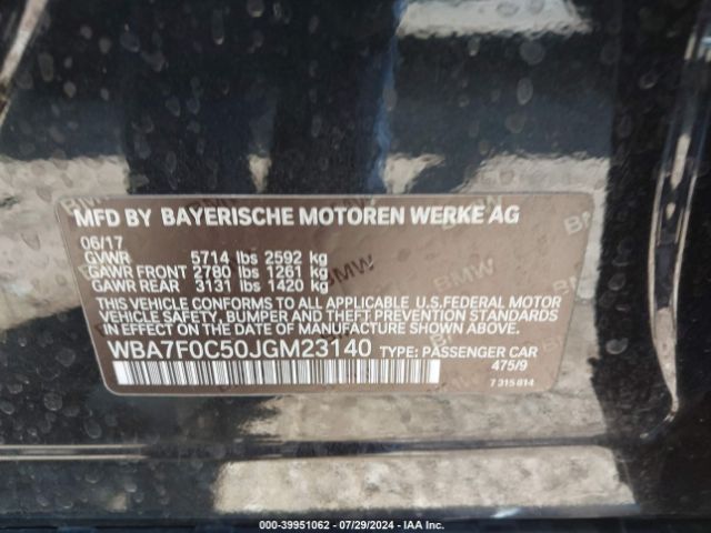 WBA7F0C50JGM23140 BMW 750i