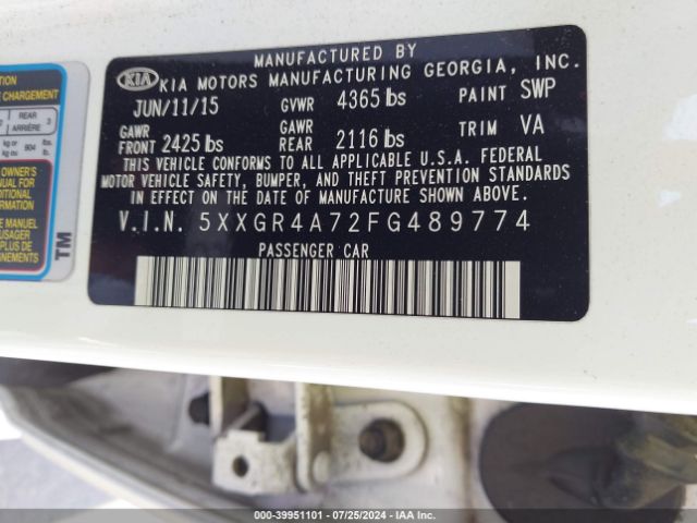 5XXGR4A72FG489774 KIA OPTIMA SX