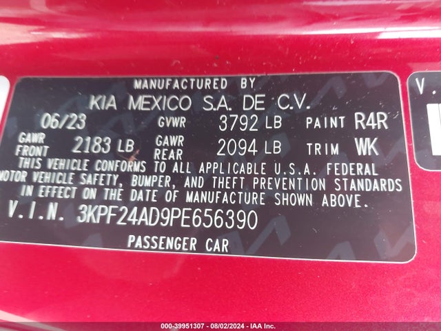 KIA Forte Lxs 2023 3KPF24AD9PE656390 Image 9