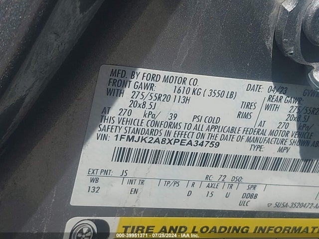 Ford Expedition Limited Max 2023 1FMJK2A8XPEA34759 Image 9