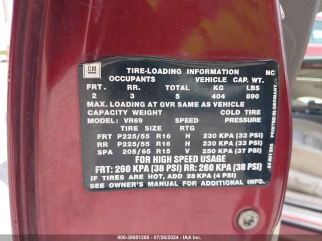 2000 CADILLAC CATERA W06VR54R8YR078052 Photo 8