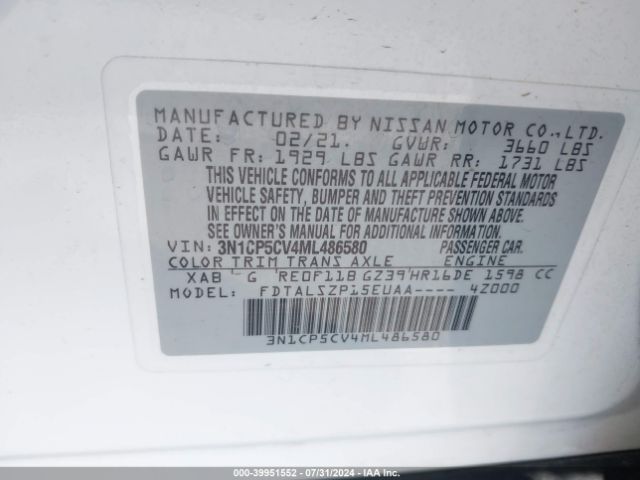 2021 NISSAN KICKS 3N1CP5CV4ML486580 Photo 8