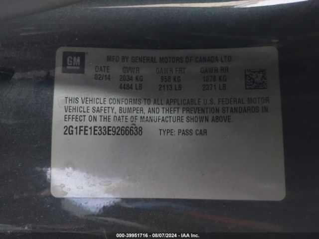 2G1FE1E33E9266638 Chevrolet Camaro 1ls