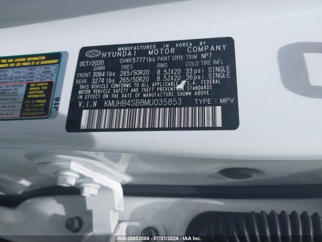 Genesis Gv80 2.5t Rwd 2021 KMUHB4SB8MU035853 Image 9