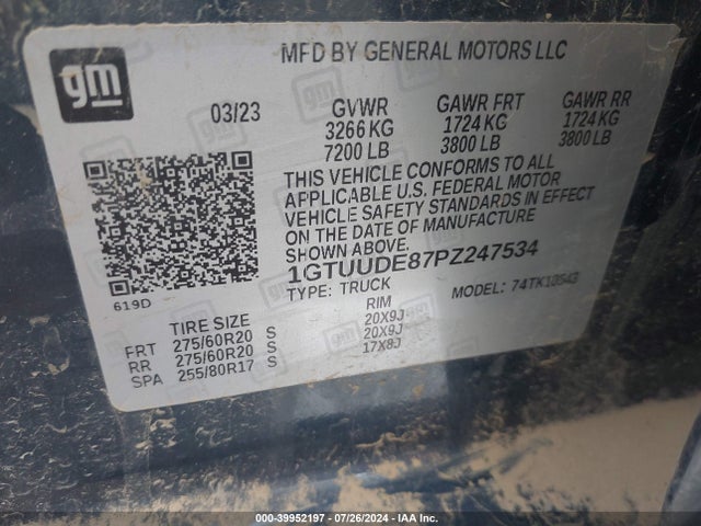 GMC Sierra 1500 Slt 2023 1GTUUDE87PZ247534 Image 9