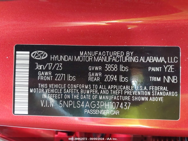 Hyundai ELANTRA SEL 2023 5NPLS4AG3PH107437 Image 9