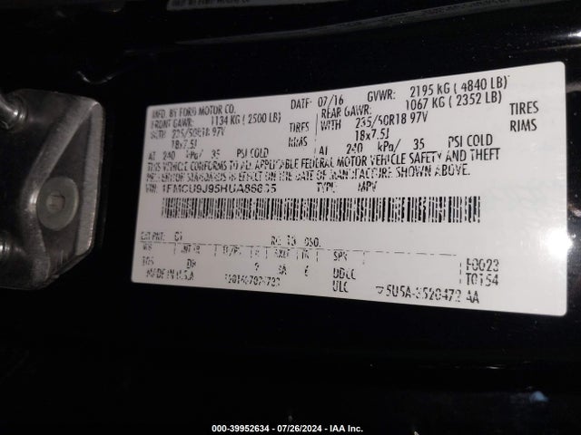Ford Escape Titanium 2017 1FMCU9J95HUA86635 Image 9