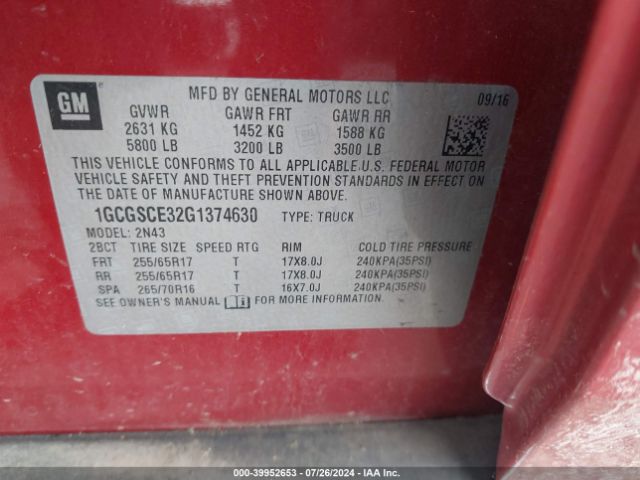 1GCGSCE32G1374630 Chevrolet Colorado Lt