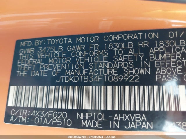 Toyota Prius C Four/one/three/two 2015 JTDKDTB34F1089922 Image 9
