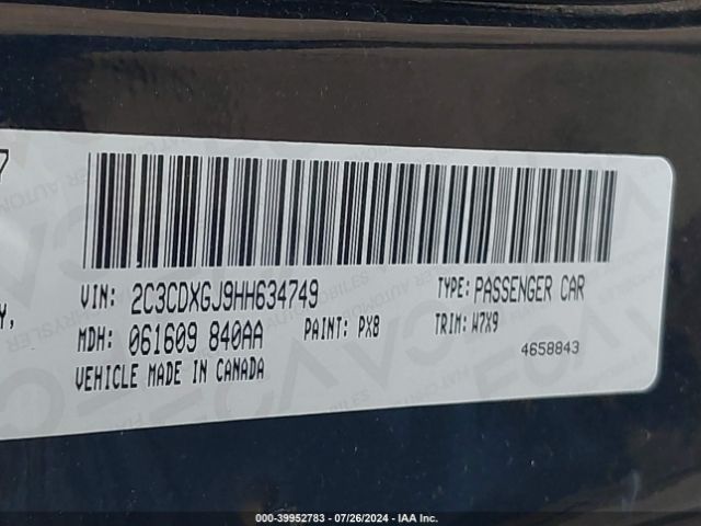 2C3CDXGJ9HH634749 Dodge Charger R/t Scat Pack Rwd