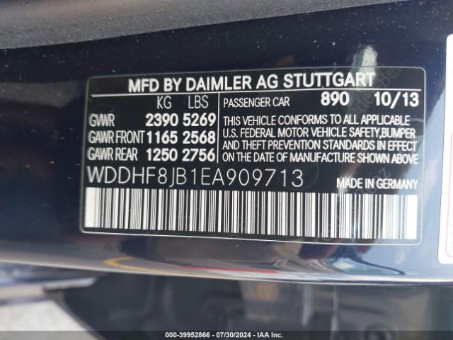 WDDHF8JB1EA909713 Mercedes-Benz E 350 4matic