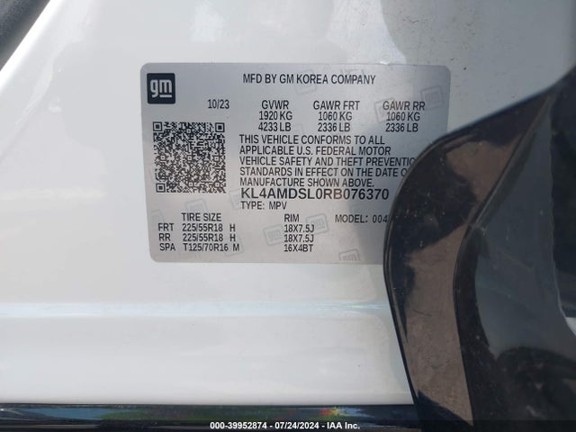 KL4AMDSL0RB076370 Buick Encore Gx Sport Touring Fwd