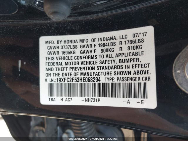 19XFC2F53HE068294 Honda Civic Lx