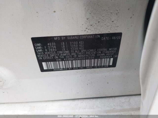 4S3BWAC64R3011835 Subaru Legacy Premium