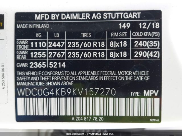 WDC0G4KB9KV157270 Mercedes-Benz Glc 300 4matic