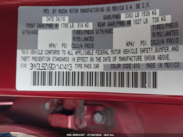 3MYDLBZV9GY141413 Scion IA