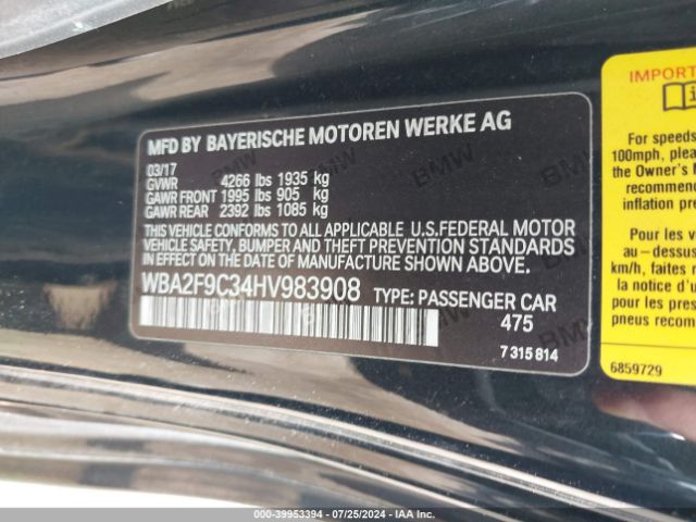 WBA2F9C34HV983908 BMW 230I