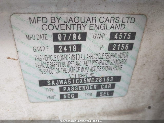 2005 JAGUAR X-TYPE SAJWA51CX5WE28163 Photo 8