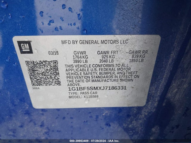 Chevrolet Cruze Premier Auto 2018 1G1BF5SMXJ7186331 Image 9