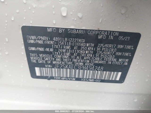 Subaru Forester Premium 2023 JF2SKAEC3PH494248 Image 9