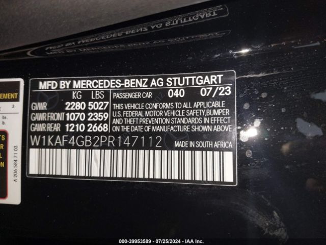 W1KAF4GB2PR147112 Mercedes-Benz C 300 Sedan