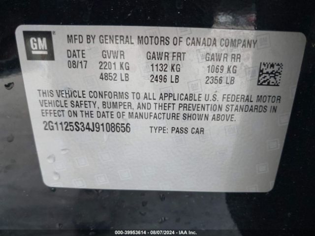 2G1125S34J9108656 Chevrolet IMPALA 2LZ