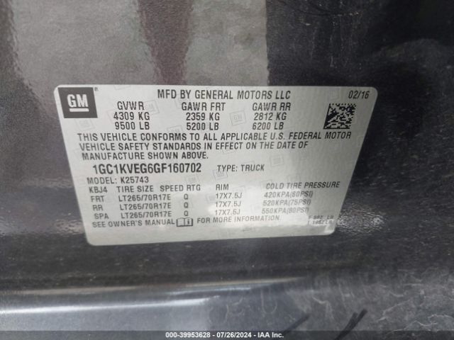 1GC1KVEG6GF160702 Chevrolet Silverado 2500hd Lt