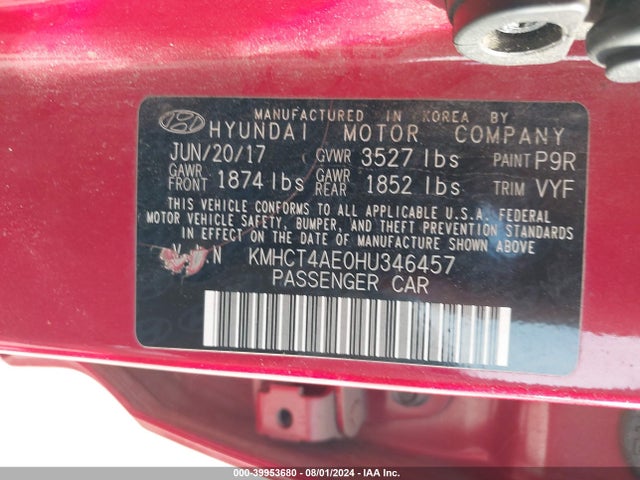 Hyundai Accent Value Edition 2017 KMHCT4AE0HU346457 Image 9