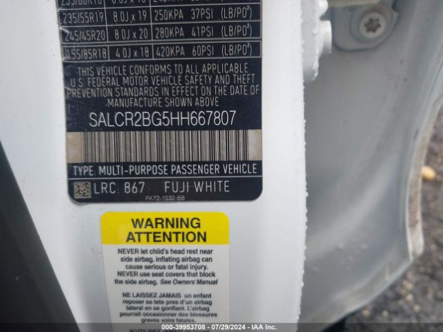 SALCR2BG5HH667807 Land Rover Discovery Sport Hse