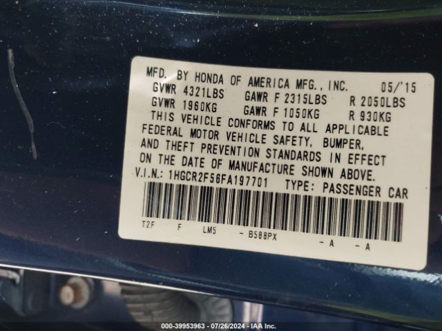 1HGCR2F56FA197701 Honda Accord Sport