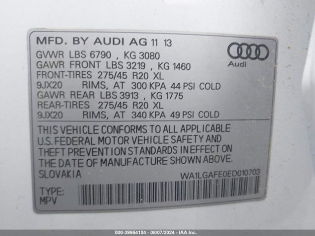 WA1LGAFE0ED010703 Audi Q7 3.0t Premium