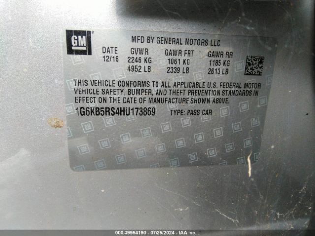1G6KB5RS4HU173869 Cadillac Ct6 Awd