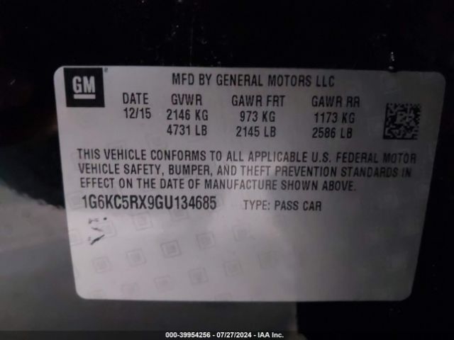 1G6KC5RX9GU134685 Cadillac CT6 LUXURY