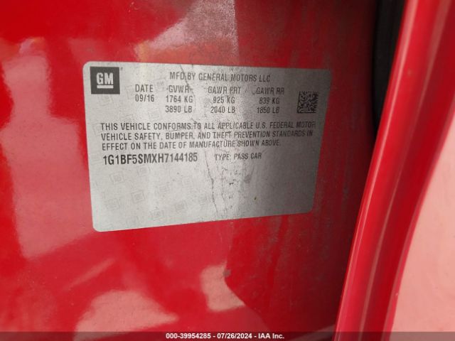1G1BF5SMXH7144185 Chevrolet Cruze Premier Auto