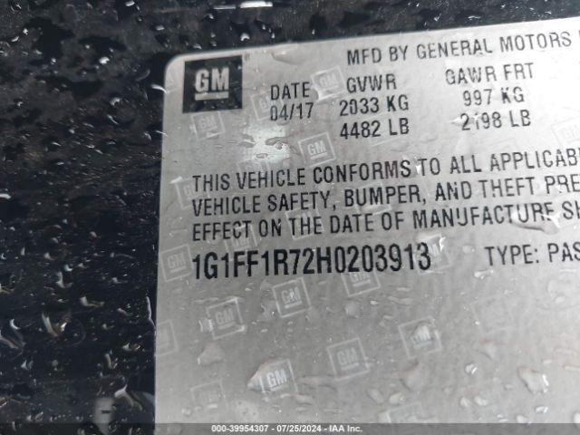 1G1FF1R72H0203913 Chevrolet Camaro 1ss