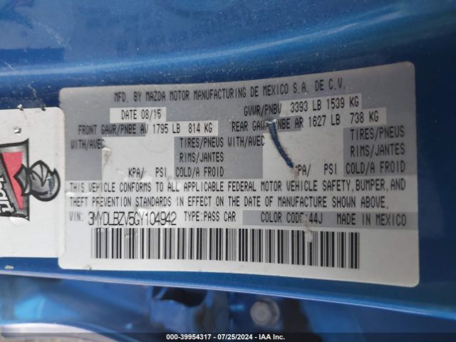3MYDLBZV5GY104942 Scion IA