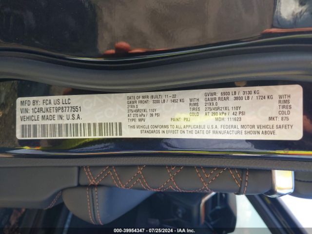1C4RJKET9P8777551 Jeep Grand Cherokee L Summit Reserve 4x4