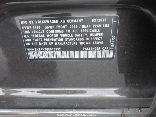 WVWBN7AN7GE515832 Volkswagen Cc 2.0t Sport