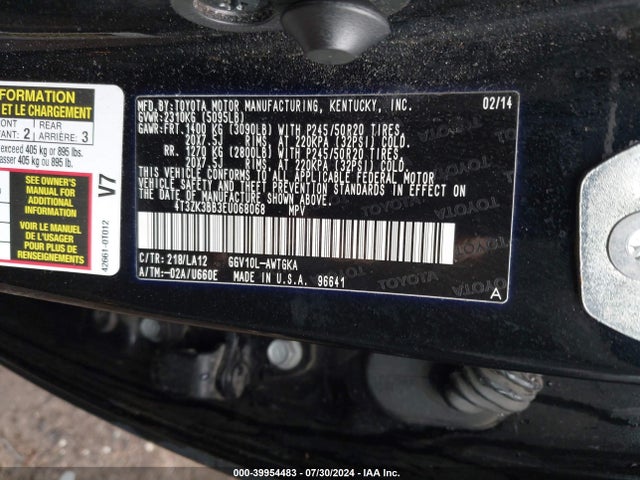 Toyota Venza Xle V6 2014 4T3ZK3BB3EU068068 Image 9