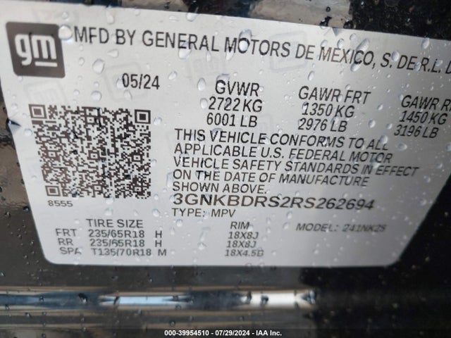 Chevrolet Blazer Fwd 3lt 2024 3GNKBDRS2RS262694 Image 9