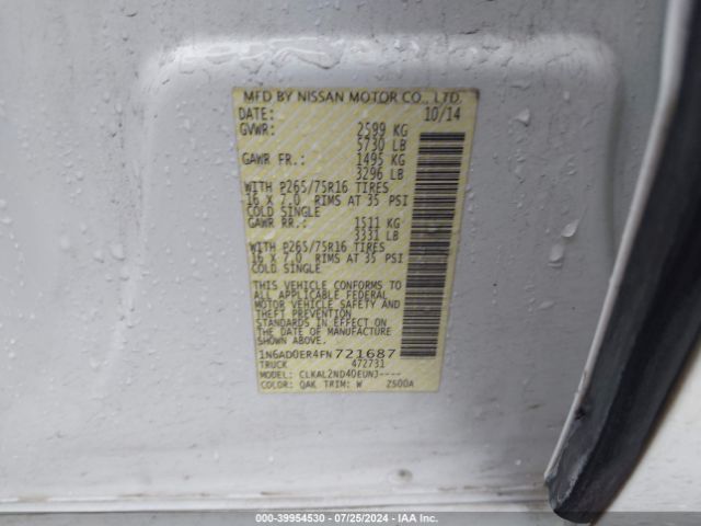 1N6AD0ER4FN721687 Nissan Frontier Desert Runner