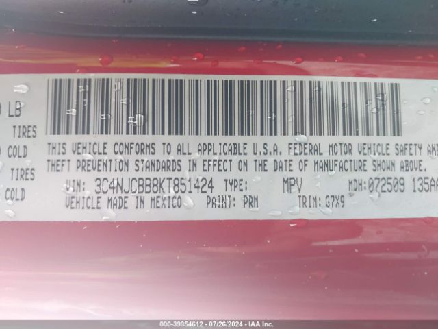 3C4NJCBB8KT851424 Jeep Compass Latitude Fwd