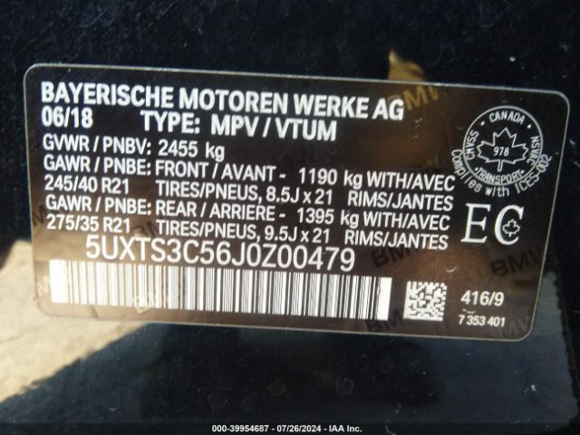 5UXTS3C56J0Z00479 BMW X3 M40i