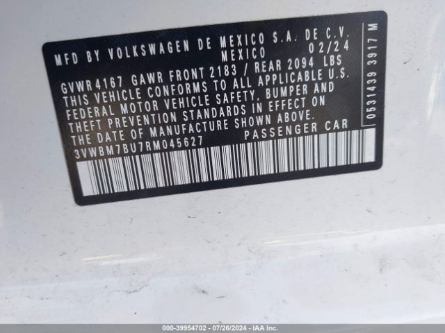 3VWBM7BU7RM045627 Volkswagen Jetta 1.5t Sport