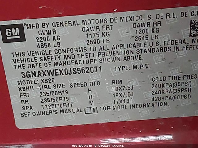 Chevrolet Equinox Premier 2018 3GNAXWEX0JS562071 Image 9