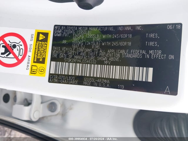 Toyota Highlander Xle 2018 5TDKZRFH4JS546332 Image 9